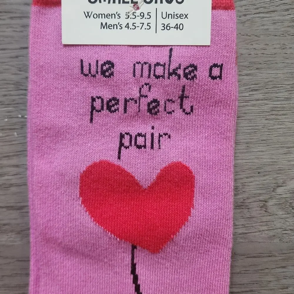 NWT Sock Atomica Women's 'We Make a Perfect Pair' Graphic Crew Socks